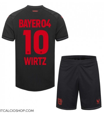 Bayer Leverkusen Florian Wirtz #10 Prima Maglia Bambino 2023-24 Manica Corta (+ Pantaloni corti)